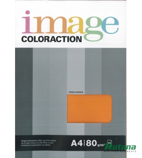 Spalvotas biuro popierius Image Coloraction Nr.27 šviesiai oranžinė A4 80g 50l. 6127