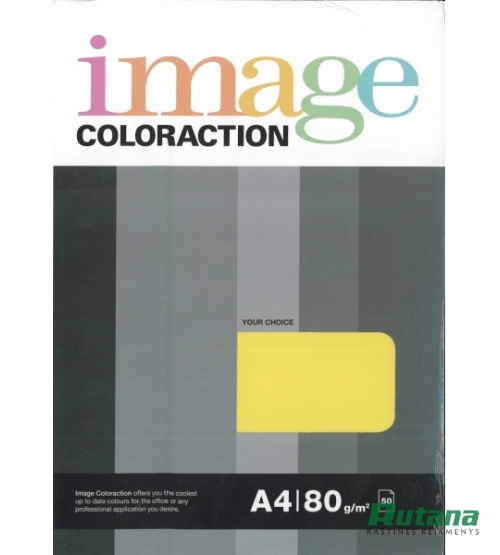 Spalvotas biuro popierius Image Coloraction Nr.49 citrininė geltona A4 80g 50l. 6149