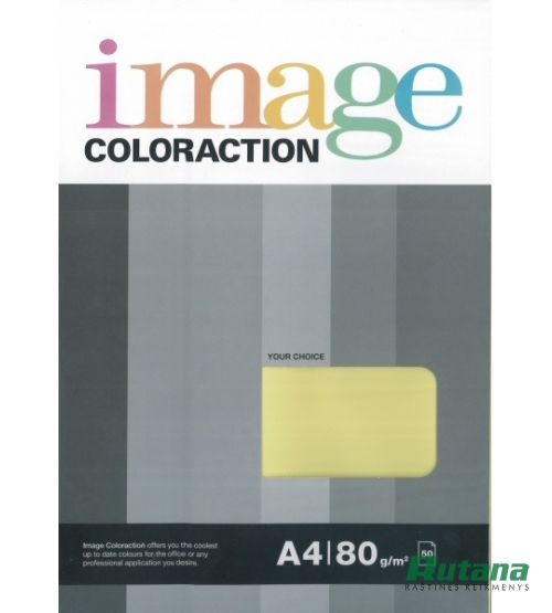 Spalvotas biuro popierius Image Coloraction Nr.51 sieros geltona A4 80g 50l. 6151