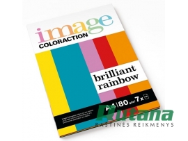 Spalvoto biuro popieriaus Image Coloraction 7 ryškių spalvų rinkinys A4 80g 70l. 608005