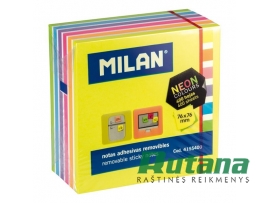 Lipnių lapelių kubas (400 l.) 75 x 75 mm įvairių spalvų Milan 4155400