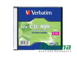Kompaktinis diskas CD-RW 700MB 8-12x Verbatim 43147