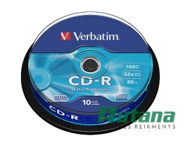 Kompaktiniai diskai CD-R 700MB 52x 10 vnt. Verbatim 43437