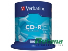 Kompaktiniai diskai CD-R 700MB 52x 100 vnt. Verbatim 43411