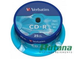Kompaktiniai diskai CD-R 700MB 52x 25 vnt. Verbatim 43432