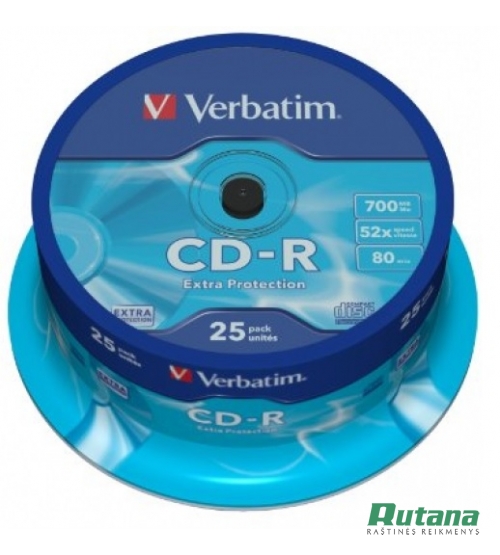 Kompaktiniai diskai CD-R 700MB 52x 25 vnt. Verbatim 43432