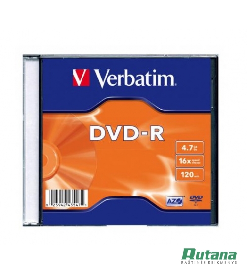 Kompaktinis diskas DVD-R 4.7GB 16x Verbatim 43547