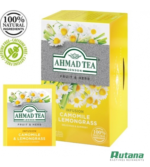 Arbata vaisių ir žolelių "Camomile&Lemongrass" 20 vnt. Ahmad Tea 00006