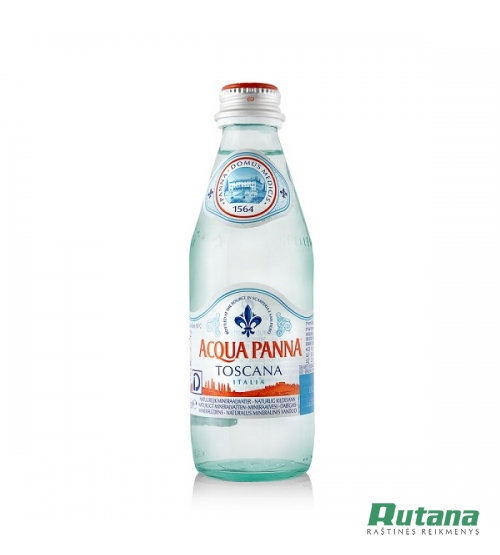 Natūralus mineralinis vanduo 250 ml stikliniame butelyje Acqua Panna