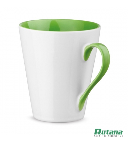 Keramikinis puodelis 320ml "Colby" baltas/žalias HD 93837-119