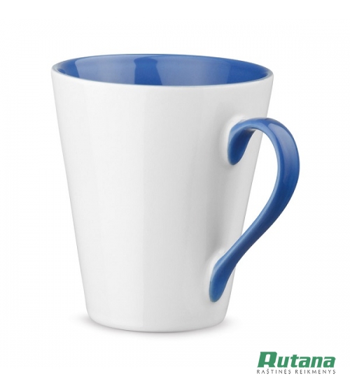 Keramikinis puodelis 320ml "Colby" baltas/mėlynas HD 93837-104