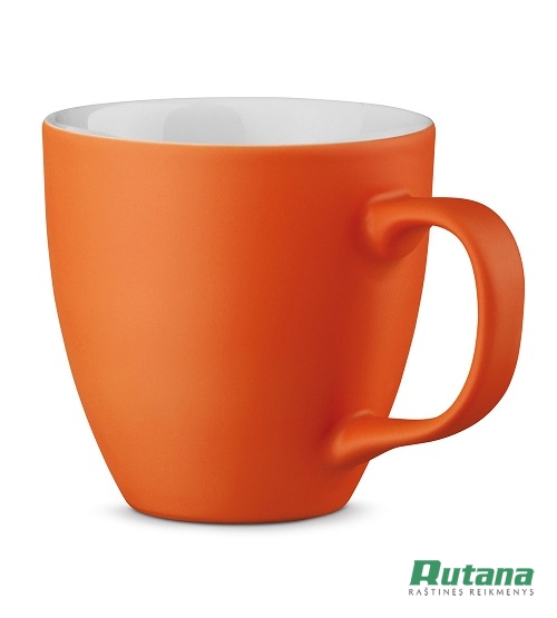 Porcelianinis puodelis Panthony 450ml matinis oranžinis HD 94045-128