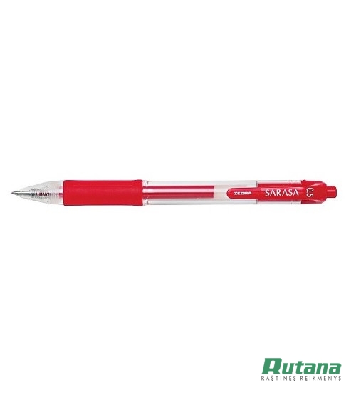 Automatinis gelio rašiklis SARASA 0.5mm raudonas Zebra