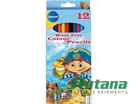 Spalvoti pieštukai "Pirate" 12 spalvų Centrum 84268