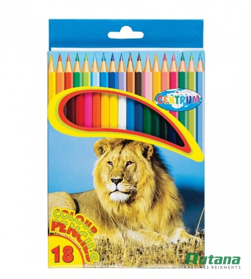 Spalvoti pieštukai "Zoo" 18 spalvų Centrum 80170