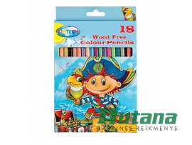 Spalvoti pieštukai "Pirate" 18 spalvų Centrum 85399