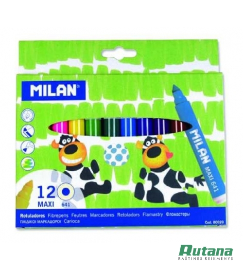 Flomasteriai Maxi 12 spalvų Milan 80020