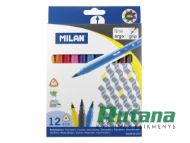Flomasteriai Fine 12 spalvų Milan 06121212