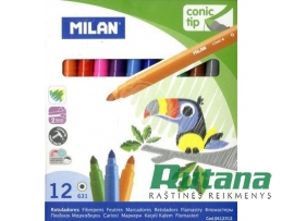 Flomasteriai Conic 12 spalvų Milan 0612312