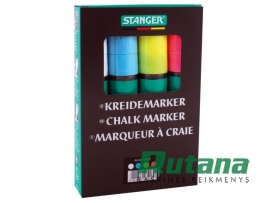 Kreidinių žymeklių 8-15mm 4 spalvų rinkinys Stanger 620075